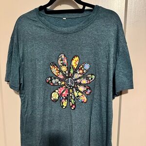 Floral Peace Sign Graphic Tee